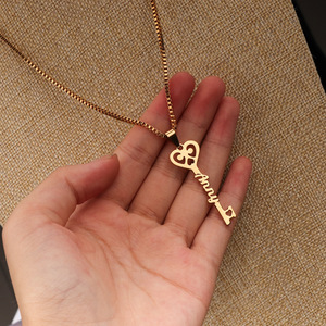 Personalizado personalizado de acero inoxidable clave diseño nombre colgante collar accesorio de moda - Product Image 3