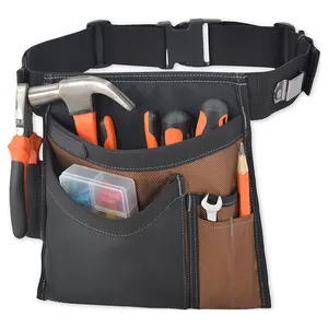 定制标志重型实用6口袋耐用小型电工建筑木匠腰部工具带袋