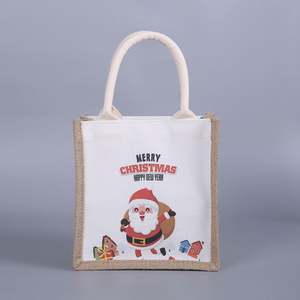 LOONDE Custom Printed Burlap Handbag Eco Reusable <b>Shopping</b> <b>Jute</b> Tote <b>Bag</b> - Product Image 2