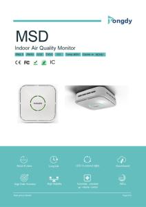 Wall Mount hoặc trần núi chất lượng không khí Màn hình màu xanh lá cây văn phòng All-in-One PM2.5 PM10 CO2 TVOC formaldehyde, co, ozone Detector - Product Image 2