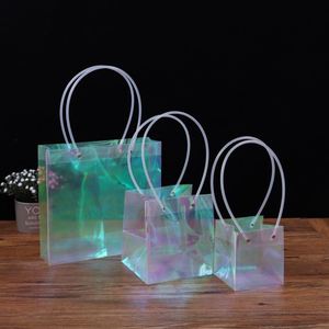 Wholesale Eco-Friendly Clear Frosted PVC Tote Bag Flexible Sewn Fabric Storage for Clothing Shopping or Gifts - Product Image 5
