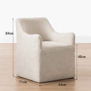 Nordic American Wabi-sabi Estilo Molde Madeira Maciça Eco-Friendly Removível Lavável Tecido De Linho Único-assento Sofá Cadeira Do Hotel - Product Image 2