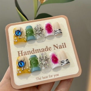 <span class=keywords><strong>Uñas</strong></span> Postizas Acrílicas Hechas a Mano <span class=keywords><strong>de</strong></span> Alta Calidad con Diseño <span class=keywords><strong>de</strong></span> Pato Dulce y Genial, Punta Francesa Grande, Efecto Ombre y <span class=keywords><strong>Estampado</strong></span> <span class=keywords><strong>de</strong></span> <span class=keywords><strong>Vaca</strong></span>, Venta al por Mayor - Product Image 2
