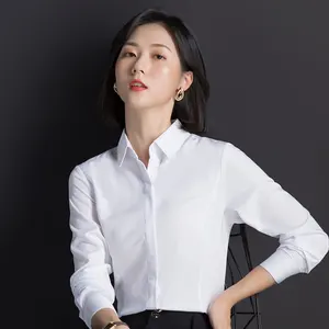 女性のための女性のフォーマルなヴィンテージレディース弾性スタイルフィット中国竹繊維ビジネスシャツ