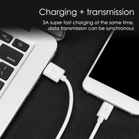 Cable de Datos USB C de Alta Velocidad 5A Personalizado de PVC, Cable de Carga Rápida Tipo C de 1m 2m 3m, Cable USB-C para Teléfonos Móviles y Computadoras