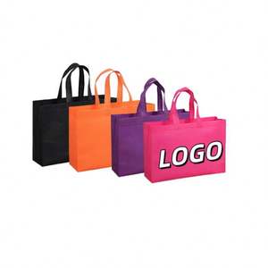 Support Logo and Image Custom Reusable Foldable Non-woven <b>Tote</b> <b>Bags</b> Garment Non Woven Shopping <b>Bag</b> With Handle - Product Image 1