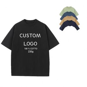 T-shirts unisexes surdimensionnés en coton 100% écologique respirant de 230 g, couleur unie, impression personnalisée, logo, vente en gros - Product Image 3
