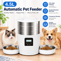 Comedero Automático para Mascotas, Dispensador de Comida Inteligente de Plástico y Acero Inoxidable de 4.5L para Perros y Gatos, Uso en Interiores