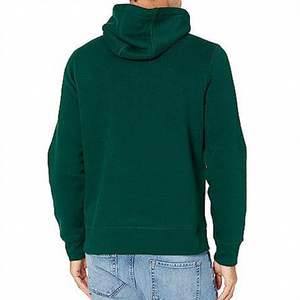 Sudadera con Capucha para Hombre, Color Verde Oscuro, Corte Regular, Color Sólido, Informal, de Forro Polar, con Bolsillo Delantero, para Otoño 2027 - Product Image 4