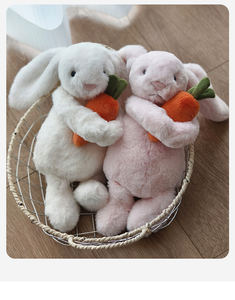 Мягкая плюшевая игрушка 31 см, животные Кролик с подвижной морковью - Product Image 5