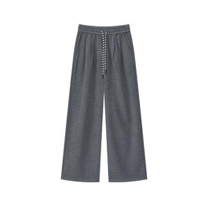 Vega Chang Vrouwen Nieuwe Chique Mode Zijzakken Losse Wijde Pijpen Broek Vintage Hoge Elastische Taille Trekkoord Dames Broek - Product Image 5