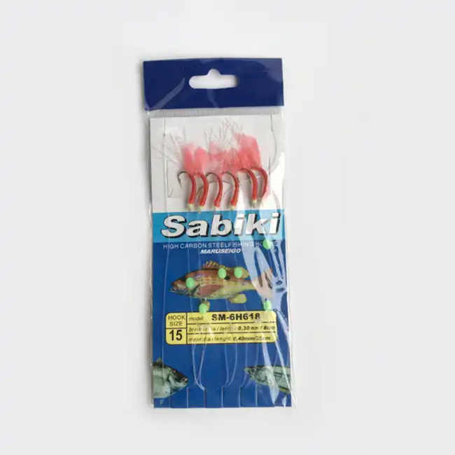 Sabiki Rigs Per Pesca - 6 Terminali Con Esche E Ganci Luminescenti, Amo 1/0, Lenza 0.6mm, Per Acqua Dolce E Salata - 2