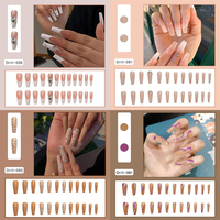 OEM vente en gros de haute qualité française presse sur les ongles conseils Logo personnalisé cercueil pré-conçu de luxe presse sur les ongles