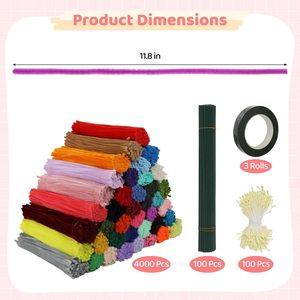 เชือกไหมพรมเชนิลล์ลายทางสำหรับงานประดิษฐ์ DIY ที่ได้รับความนิยมสูงสุด - Product Image 4