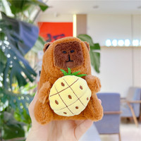 Porte-clés Capybara Mignon Célèbre sur Internet, Peluche avec Fruit, Pendentif Cochon d'Eau, Breloque de Sac à Dos, Cadeau pour Enfants