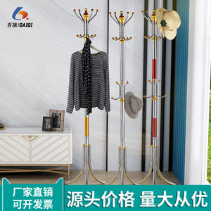 Porte-manteau moderne en acier inoxydable, organisateur de vêtements sur pied, design rond, durable pour salon et chambres - Product Image 4