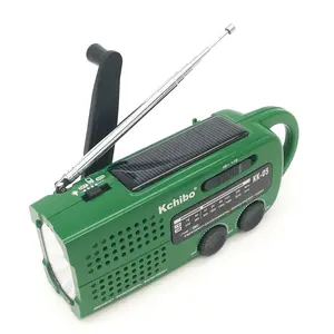 Kchibo el krank taşınabilir radyo FM AM acil survival paketi radyo açık güneş el windup el feneri radyo
