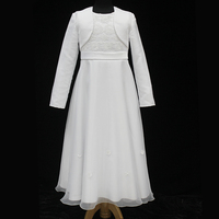 D30305 Vente chaude Robe blanche de première communion pour fille avec veste
