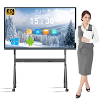 Tableau Blanc Interactif 4K LCD de Diverses Tailles, Android 15 3588 AI, Tableau Blanc Interactif Mural, Tableau d'Enseignement EDLA en Stock