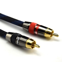 QINCROWN QC-169 Câble audio double RCA Hifi 4N OFC plaqué or de haute qualité, 1 paire, 1 m, 6,35 mm, compatible lecteur DVD, en stock