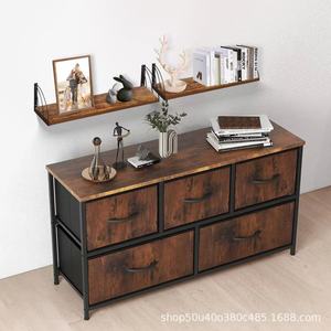 Wooden <b>Wall</b> Mounted Bookshelf With Iron Frame Two Layer <b>Floating</b> <b>Shelf</b> For Home Office Display - Product Image 2