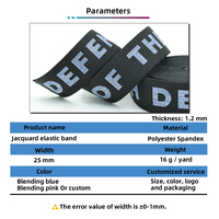 Bande élastique Jacquard imprimée Logo personnalisé Ceinture en polyester souple pour sous-vêtements Vêtement Pantalon Bandoulière Fourniture de couture