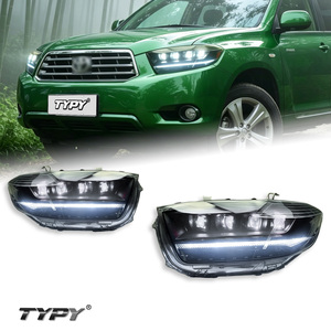 Conversión de faros delanteros TYPY para Toyota Highlander 2007-2011 a lentes láser, luces diurnas LED e intermitentes secuenciales - Product Image 1
