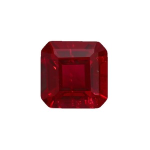 Cadermay Synthetic Ruby Asscher Cut Loose Stone Red Gemstone For Jewelry Making - Product Image 2