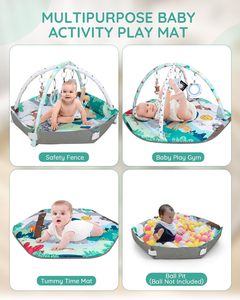 <span class=keywords><strong>Tapis</strong></span> <span class=keywords><strong>de</strong></span> jeu pour bébé 4-en-1 <span class=keywords><strong>Tapis</strong></span> <span class=keywords><strong>de</strong></span> jeu pour bébé avec 6 jouets <span class=keywords><strong>Tapis</strong></span> rampants réglables pour le <span class=keywords><strong>sol</strong></span> Convient aux nourrissons âgés <span class=keywords><strong>de</strong></span> 0 à 18 mois - Product Image 4