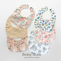 Nouvelle conception 100% coton absorbant doux bébé attrape-nourriture bavoir pour garçons, filles