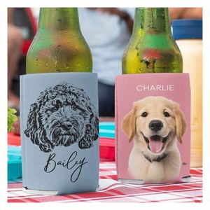Refroidisseur de canettes personnalisé pour chien avec portrait d'animal personnalisé, croquis unique, photographie de chiot ou de chat pour les amoureux des animaux, kit promotionnel - Product Image 1