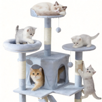 Árbol rascador para gatos ecológico y estable, con cubierta de felpa suave, torre tipo condominio, postes rascadores y escalera, muebles para mascotas de interior, venta al por mayor