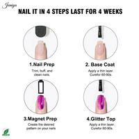Lot de vernis gel effet œil de chat pailleté en gros avec 2 pinceaux à double embout et 1 outil magnétique pour manucure en salon