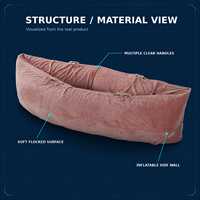 Chaise sensorielle pour enfants avec coque gonflable à côtés hauts, surface en PVC floqué et poignées externes pour marque privée