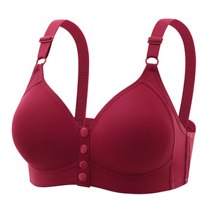 Nouveau soutien-gorge de maternité gothique <span class=keywords><strong>grande</strong></span> <span class=keywords><strong>taille</strong></span> à boucle frontale, anneaux en acier, push-up, fermeture latérale, bonnet fin, soutien-gorge à boutons pour - Product Image 4