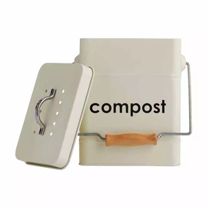 Farmhouse Countertop Kitchen Compost Bin Metal Recycling Food Waste Garbage Container Worm Farm Compost Bin For Home