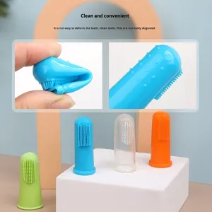Commercio all'ingrosso eco-friendly in Silicone Pet forniture spazzolino da denti per cani e gatti pulizia orale Finger Cover gatto spazzolino da denti - Product Image 4