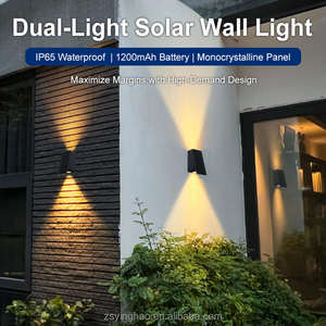 Lampes solaires <span class=keywords><strong>de</strong></span> <span class=keywords><strong>jardin</strong></span> d'extérieur LED IP65 étanche blanc chaud RVB décoration cour haut et bas clôture murale lampes solaires - Product Image 5