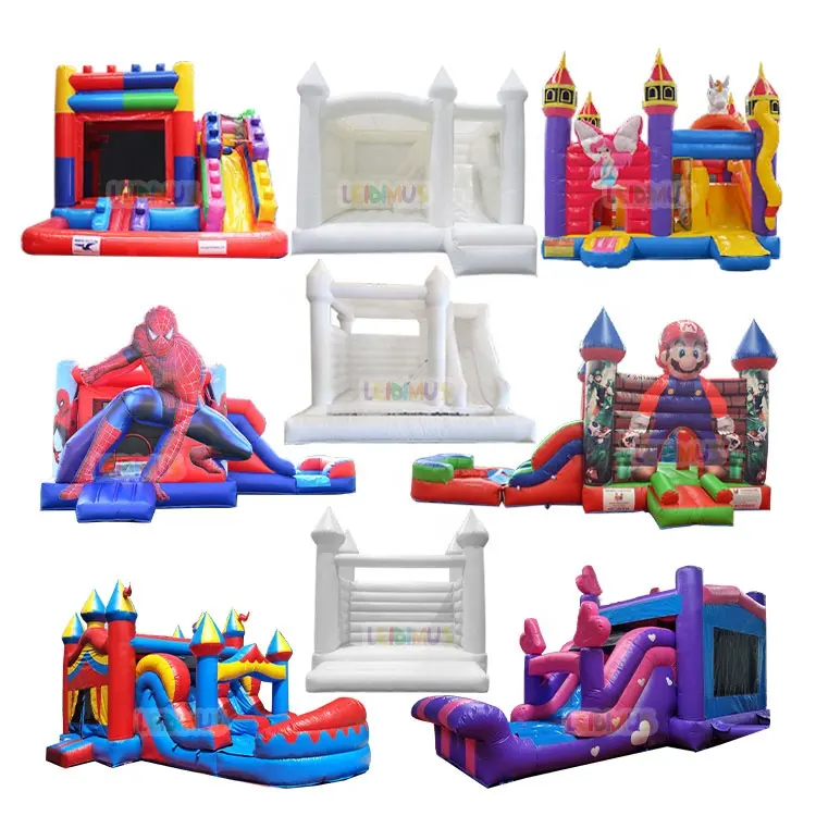 Rumah bouncing tiup komersial Spiderman, tikus rumah bouncing Mickey bouncing istana bundar bahan Putri Pvc