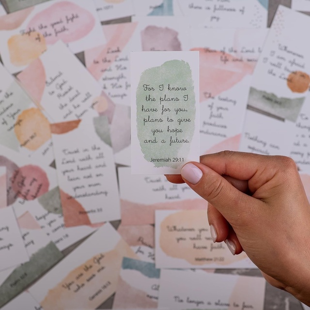 Inspirational Prayer Cards Unique Bible Verse Assorted Mini Scripture Encouragement Motivational Christian Gifts Watercolor