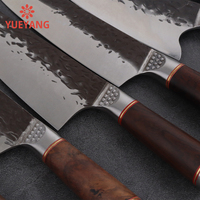 Couteau de Boucher YUEYANG en Acier 5Cr15MoV Couteau de Cuisine Serbe à Désosser et à Fileter, Fait Main Forgé, Type Almazan, Manche en Bois de Rose