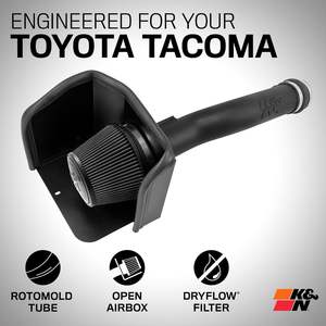 Sistema de Admisió<span class=keywords><strong>n</strong></span> de Aire Frío <span class=keywords><strong>K</strong></span>&<span class=keywords><strong>N</strong></span> Nuevo, <span class=keywords><strong>Filtro</strong></span> de Aire de Flujo Seco, para Tacoma 2016-2023, Motor 1.6L, 1 Año de Garantía, Ajuste Universal, OE 30-9039 - Product Image 2