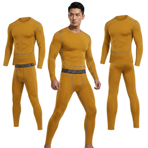 MERITORIOUS INTERNATIONAL <b>Men's</b> Summer <b>Yellow</b> Long Sleeve Gym <b>Shirt</b> Pants Set Sporty Geometric Pattern Quick-Dry Knitted Spandex - Product Image 6