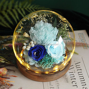 ดอกกุหลาบคริสตัลอมตะในโดมแก้วพร้อมไฟ LED ดอกไม้ประดิษฐ์สำหรับวันแม่ - Product Image 6