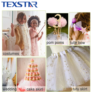 Vàng Lá Sao Vải Tuyn <span class=keywords><strong>Spool</strong></span> 6 Inch 50 Yards Lấp Lánh Lá Lưới Ribbon Cho Tutu Váy Bé Tắm Sinh Nhật Đảng Tự Làm - Product Image 6