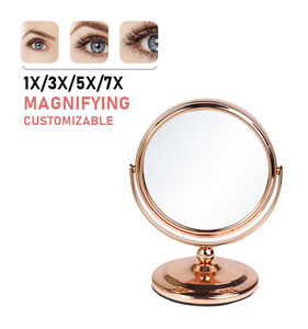 Vecchio stile dorato specchio per il trucco da tavolo scrivania cosmetico fard specchio per il trucco compatto - Product Image 4