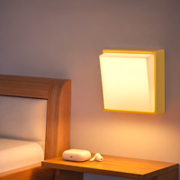 Lampe de nuit LED créative nordique jaune/blanche avec interrupteur à bascule, rechargeable, magnétique, à intensité variable, ambiance lumineuse