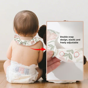 Yeni tasarım % 100% pamuk 2 katmanlı örme kumaş işık yumuşak baskılı bebek önlükler Snap düğmesi Drool besleme nefes yenidoğan önlükler - Product Image 6