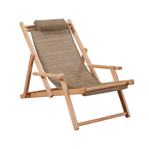 كرسي خشبي حديث للشاطئ بحمالة ظهر كرسي صيد خشبي قابل للطي مبيعات ساخنة قطعتان من الأثاث الخارجي - Product Image 1