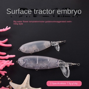 Leurre de pêche flottant en plastique brut non peint de 80 mm et 7,5 g avec hélice pour la pêche à la carpe en eau douce - Product Image 2